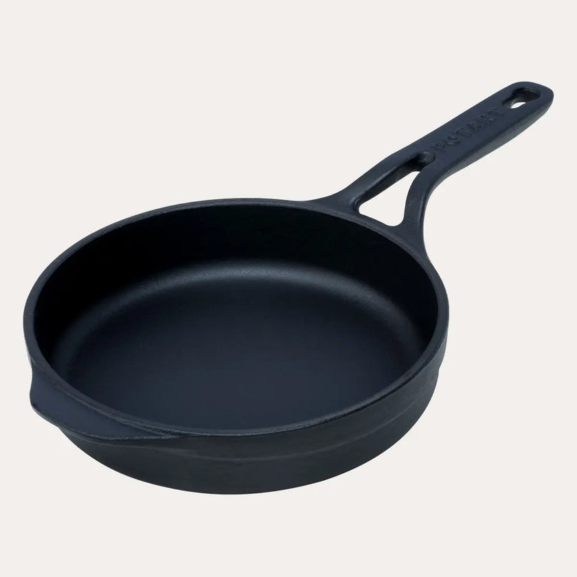 Mat Siyah Mini Döküm Tava 20 cm Pot Art